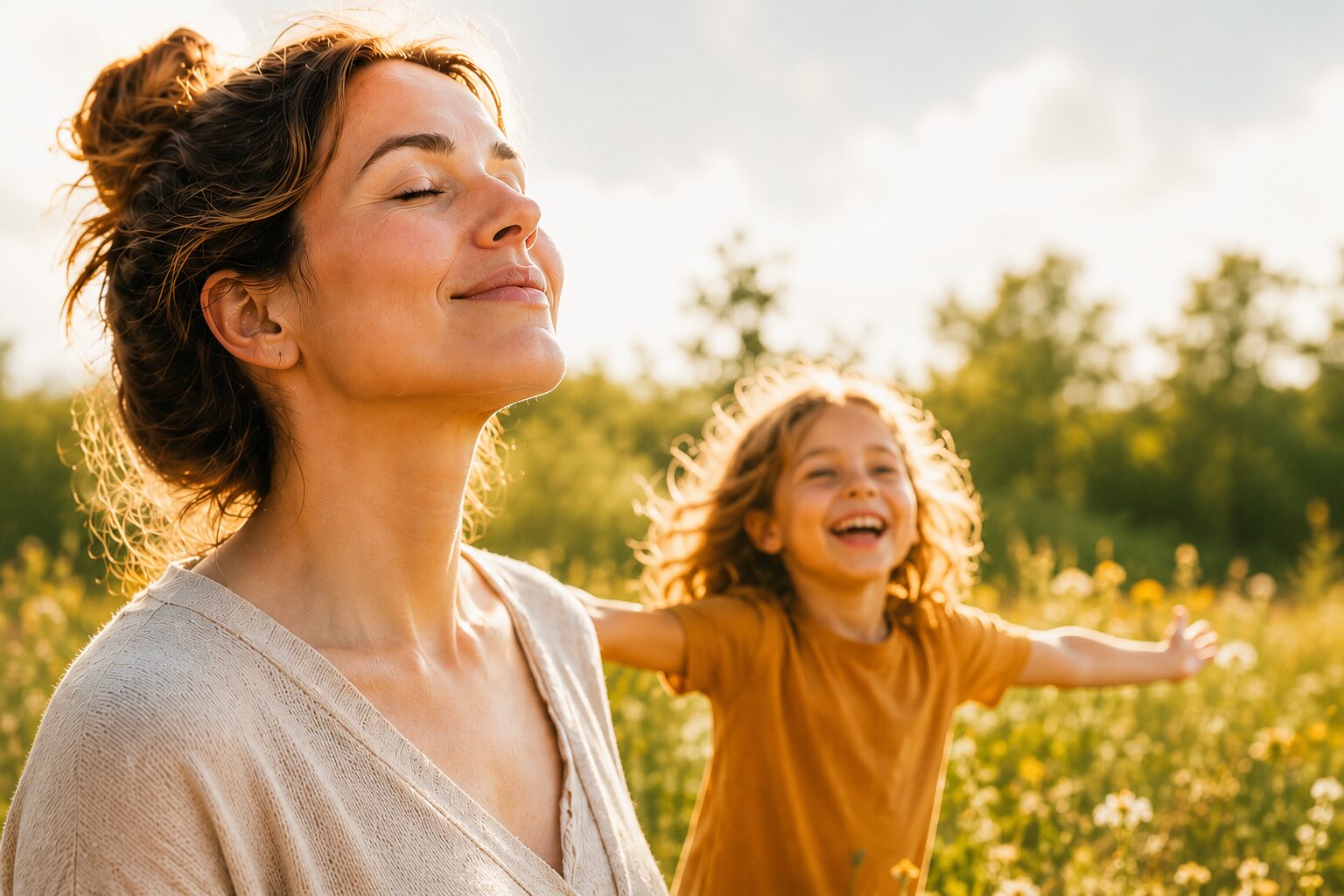 glückliche Mama mit Kind